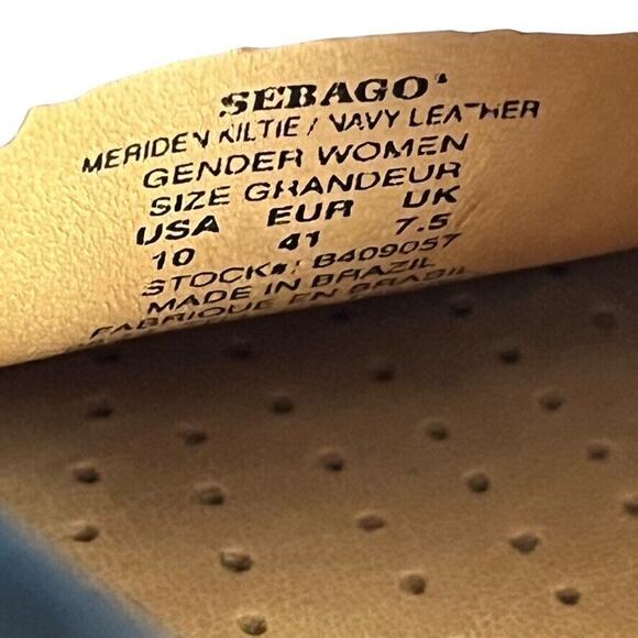 Sebago Meriden Kiltie Navy Leather Womens Driving Loafers Flats Slip On Shoes 10 - Picture 16 of 16